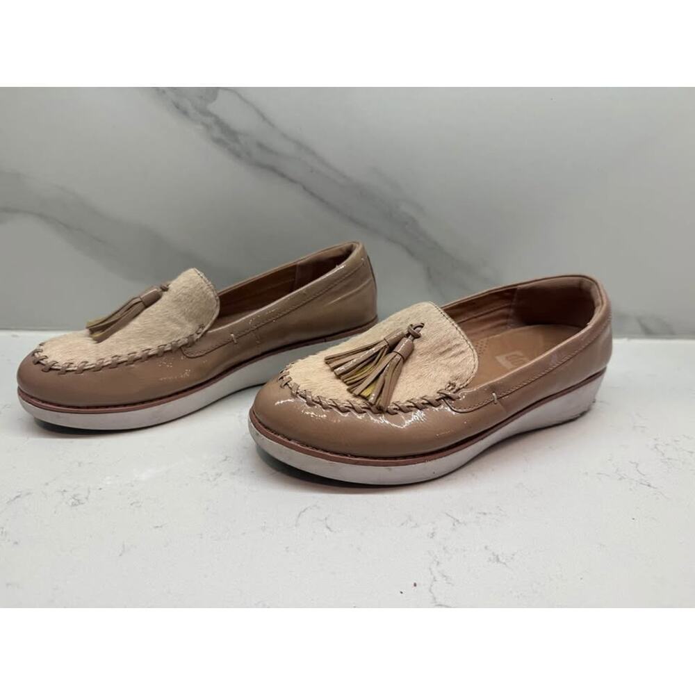Fitflop Women’s Size 5 Paige Taupe Faux Pony Moccasin Loafer Shoes - Picture 3 of 5